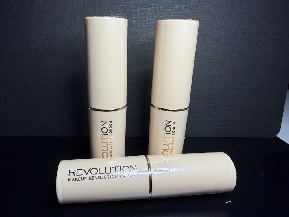 Makeup Revolution Fast Base Foundation Stick F9 Medium Peach 3 Pack Vegan